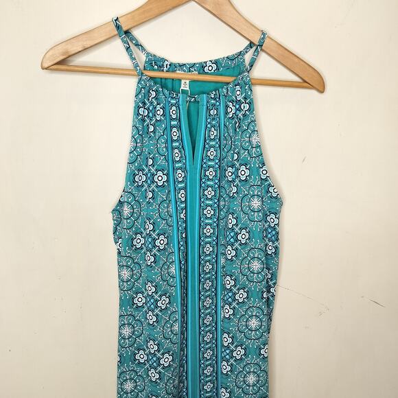 Max Studio Floral Dress Keyhole Neck Sleeveless Stretch - Picture 2 of 7